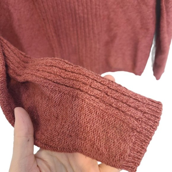 Sundance Womens M Orange Cotton Silk Blend Long Sleeves Turtleneck Sweater - Picture 4 of 8